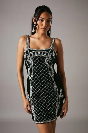 Coast Velvet Pearl Mini Party Dress