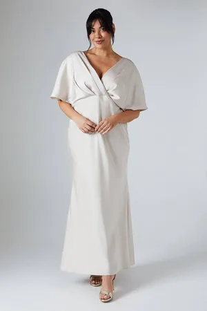 Coast Plus Batwing Sleeve Satin Fishtail Maxi Bridesmaid Dress