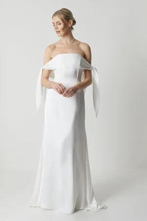 Coast Satin Bandeau With Tie Detail Wedding Dress