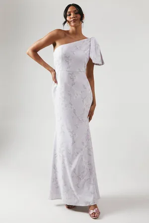Coast Printed Bow One Shoulder Bridesmaid Dress