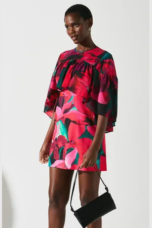 Coast Floral Cape Ruffle Mini Dress