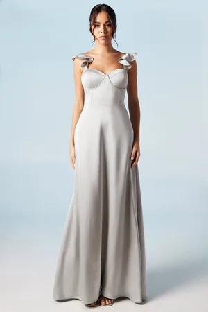 Coast Fitted Bodice Satin Bridesmaids Dress