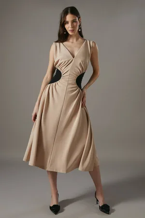 Coast Contrast Waist Midi Dress