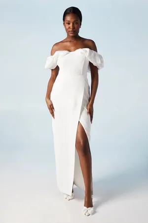 Coast Volume Sleeve Corset Column Wedding Dress