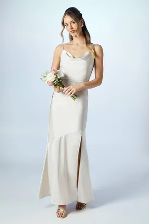 Coast Cowl Neck Satin Slip Maxi Bridesmaids Dress