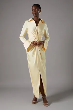 Coast Collared Satin Maxi Dress