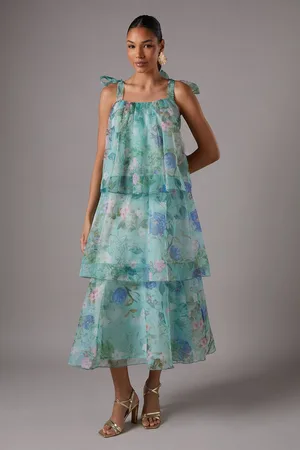Coast Floral Printed Organza Midi Dress