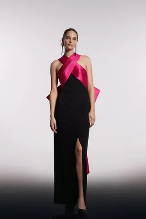 Coast Cross Over Front Bow Back Maxi Dress