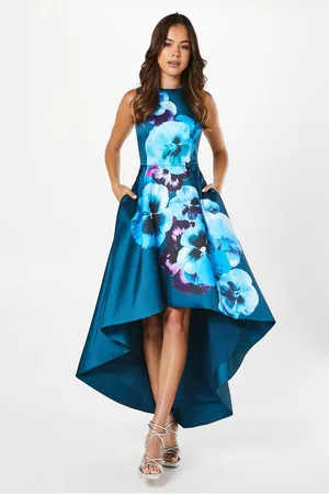 Coast Large Scale Floral Print High Low Hem Dress
