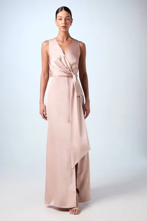 Coast V Neck Bow Maxi Bridesmaids Dress