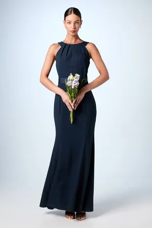 Coast Halter Neck Satin Bridesmaid Dress with Tie Back Detail