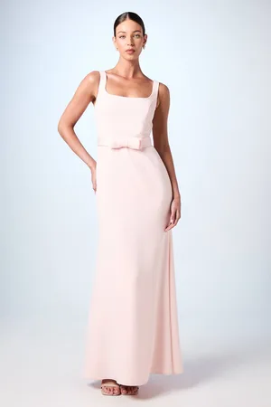 Coast Square Neck Bow Detail Crepe Maxi Dress