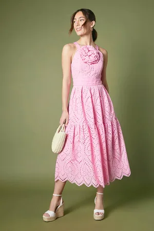 Coast Broderie Corsage Strappy Midi Dress