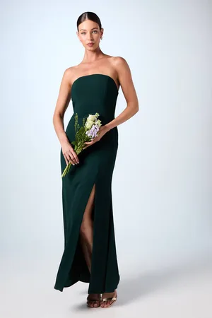 Coast Bandeau Cowl Back Crepe Maxi Bridesmaids Dress