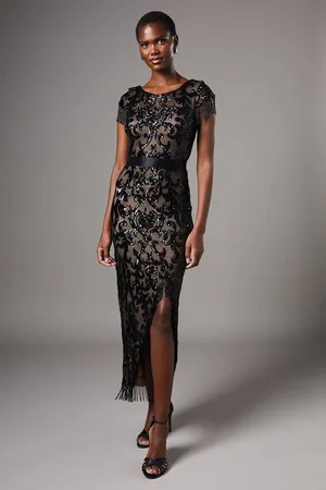 Coast Cap Sleeve Sequin Midi Dress