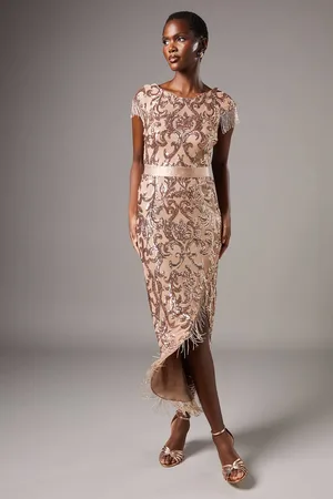 Coast Cap Sleeve Sequin Midi Dress