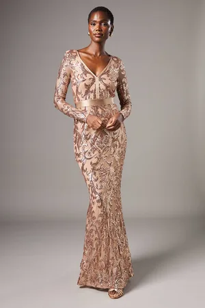 Coast Long Sleeve Sequin Maxi Dress
