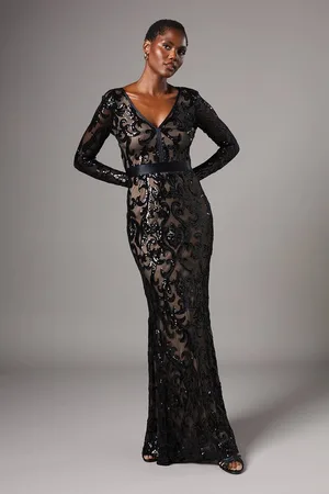 Coast Long Sleeve Sequin Maxi Dress