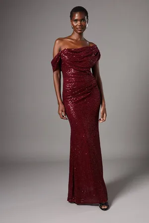 Coast Sequin Cowl Neck Maxi Dress
