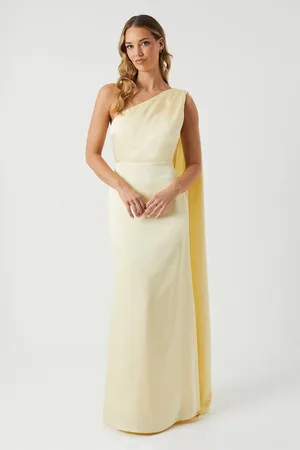 Coast Drape Shoulder Detail Dress - Lemon