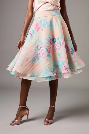 Coast Organza Floral Midi Skirt