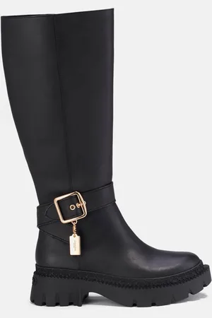 Coach James Leather Knee-High Boots - UK 3