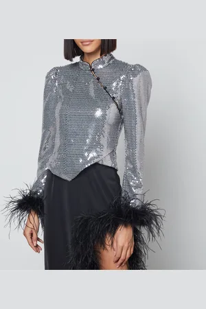 De La Vali Limousine Feather Sequined Top - UK 12