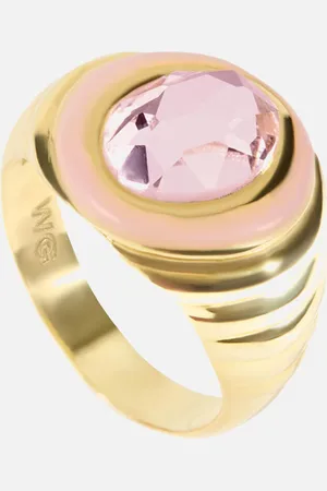 WILHELMINA GARCIA Dreamy Gold-Plated, Crystal and Enamel Ring - EU 46