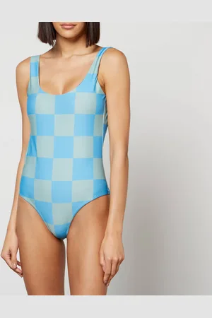 STINE GOYA Angela Check Stretch-Jersey Swimsuit - XS