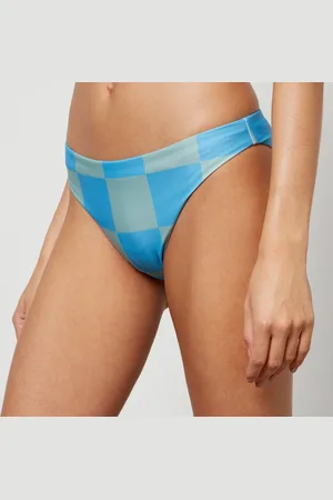 STINE GOYA Dhalia Checked Stretch-Jersey Bikini Bottoms - XS