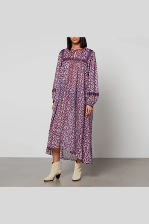 Marant Etoile Greila Floral-Print Cotton-Chiffon Midi Dress - FR 36/UK 8
