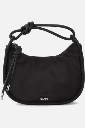 Ganni Knot Leather-Trimmed Recycled Shell Bag