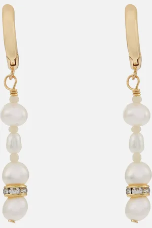 Anni Lu Gold-Tone and Glass Pearl Hoop Earrings