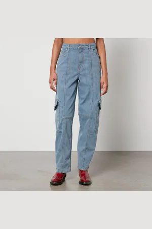 Ganni Striped Denim Cargo Trousers - W29