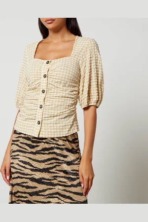 Ganni Checked Seersucker Blouse - EU 34/UK 6