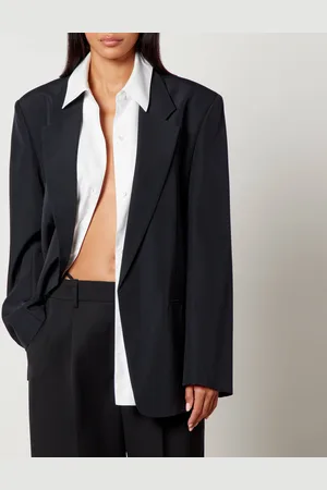 Alexander Wang Drapey Crepe Oversized Blazer With Cotton-Poplin Shirt - S/M