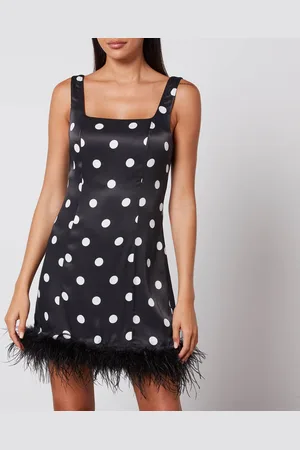 KITRI Edina Polka-Dot Satin Mini Dress - UK 6