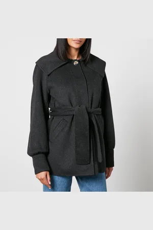 Ganni Belted Wool-Blend Jacket - EU 34/UK 6