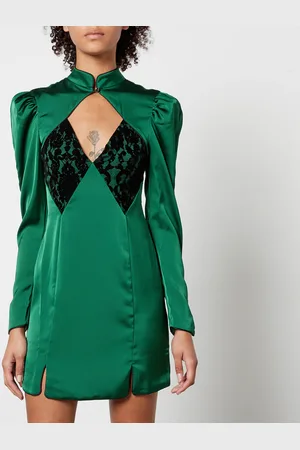 De La Vali Druscilla Satin and Lace Mini Dress - UK 6