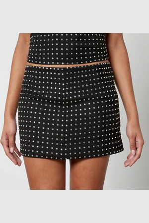 De La Vali Isidora Diamante-Embellished Twill Mini Skirt - UK 6