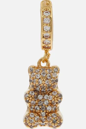 Crystal Haze Nostalgia Bear Gold-Plated Crystal Earring