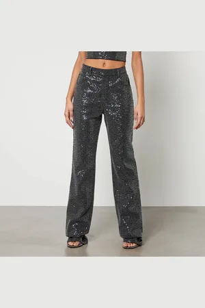 ROTATE Sequinned Denim Straight-Leg Jeans - W25