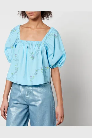 Ganni X Coggles Floral-Print Organic Cotton Blouse - EU 34/UK 6