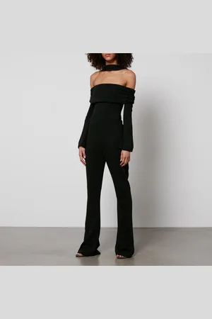 De La Vali Albie Off-Shoulder Halterneck Crepe Jumpsuit - UK 8