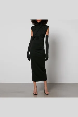 De La Vali Metropolitan High-Neck Jersey Midi Dress - UK 8