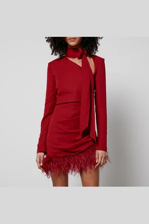 De La Vali Feather-Hemmed Crepe Mini Dress - UK 6