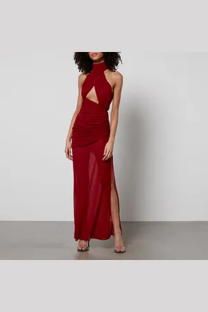 De La Vali High-Neck Woven Maxi Dress - UK 12