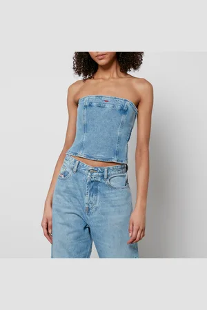 Diesel De-Ville Denim Strapless Top - XS