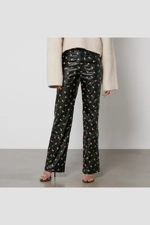 ROTATE Printed Faux Leather Straight-Leg Trousers - DK 40/UK 12
