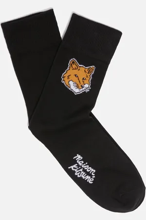 Maison Kitsuné Fox Head Ribbed-Knit Socks - EU36/39